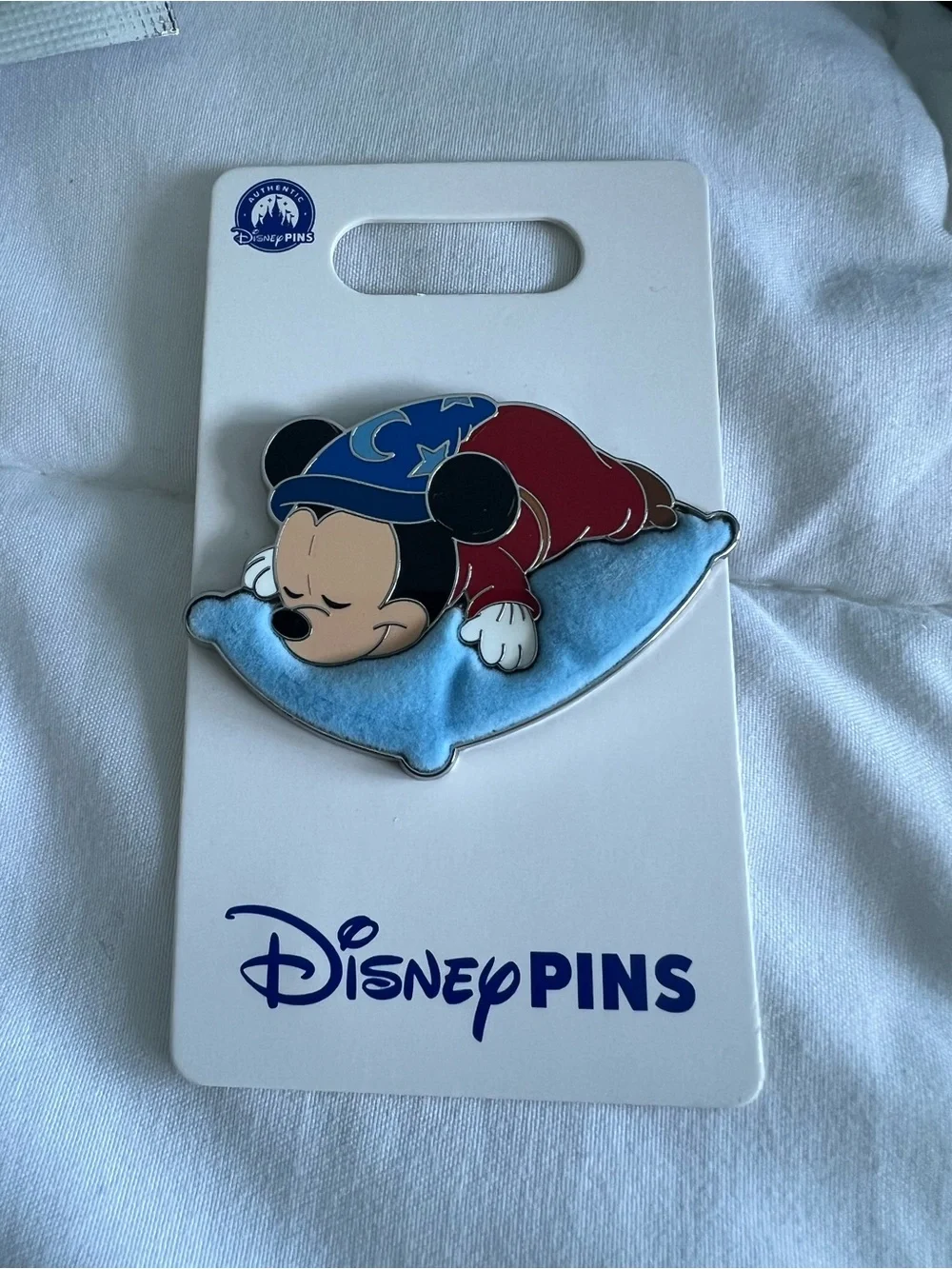 Disney Sleeping Mickey Enamel Pin - Blue, Red, Black